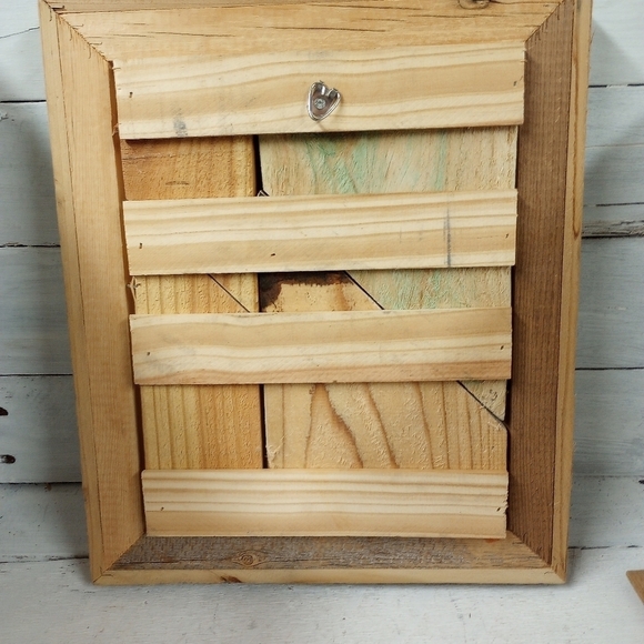 Rustic Metal Star Wall Art Framed Barn Wood Decor Handmade Country Primitive - Picture 7 of 10